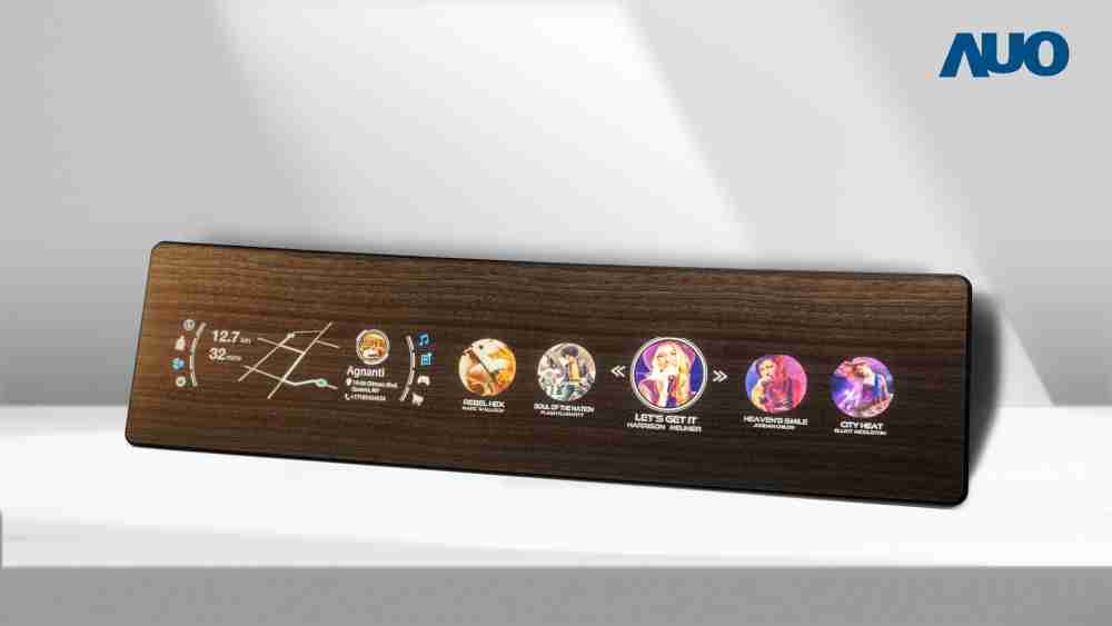 2121非凡研发全球最高穿透度达80%的AmLED木纹显示器，，，，可于使用时呈现高亮度、、、、清晰可见的信息，，并在不使用时回归为单纯的饰板，，，节能兼具美观